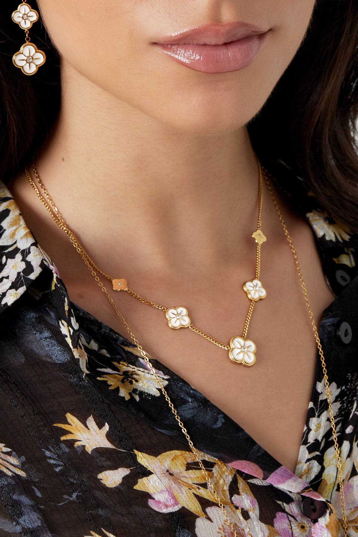Clover Bloom Kette | 18K vergoldet