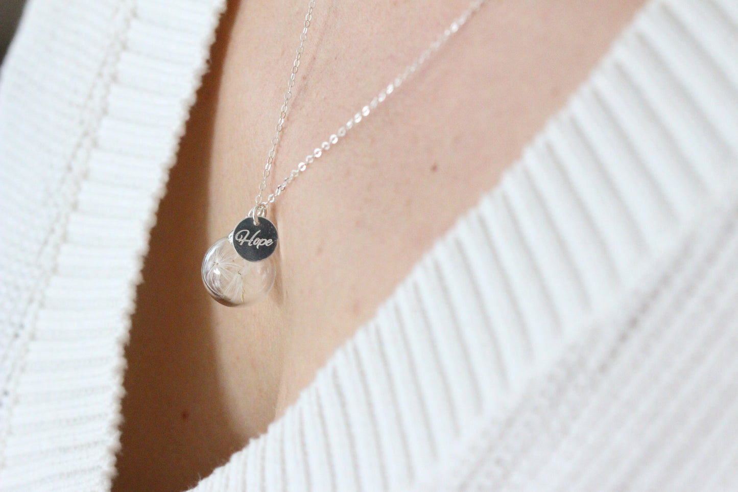 Pusteblumen Kette mit Gravur | 925 Silber